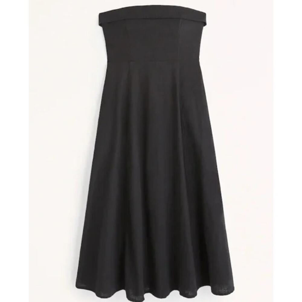 Abercrombie & Fitch Black Strapless Midi Dress - Picture 7 of 7